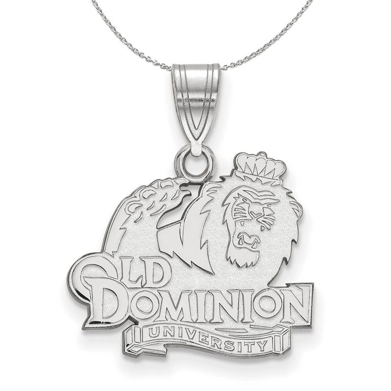 Sterling Silver Old Dominion U. Medium Logo Pendant Necklace - 24 Inch